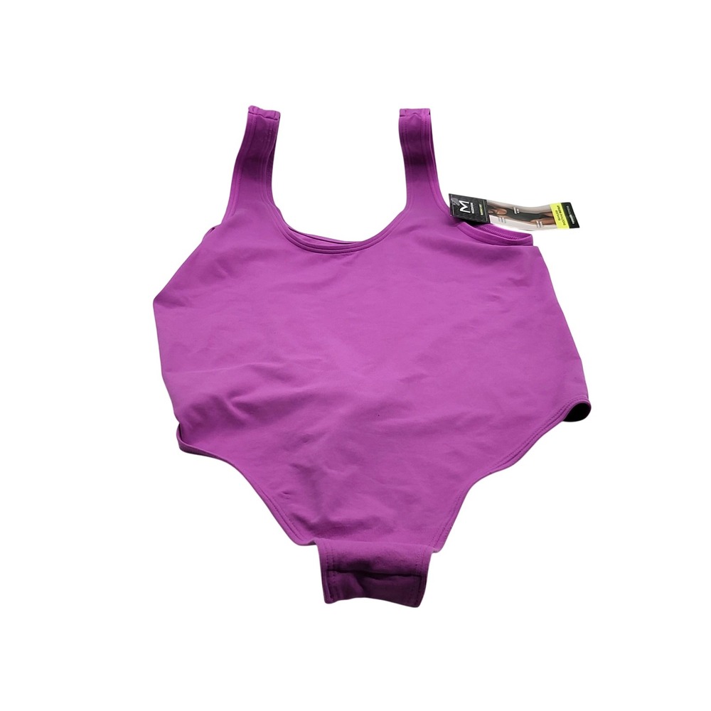 Maidenform‎ Shaping Top Bodysuit Womens Medium Purple Seamless Slimming Stretch